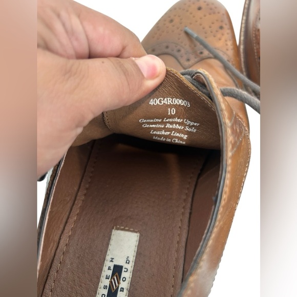 Joseph Abboud Greenwood Tan Wingtip Dress Shoes - Men’s Size 10 - Picture 5 of 7